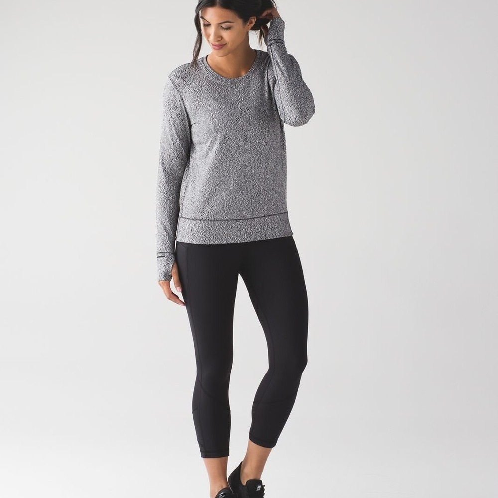 Lululemon Rush Hour Long Sleeve Brushed Luxtreme in Frozen Fizz Size 12
